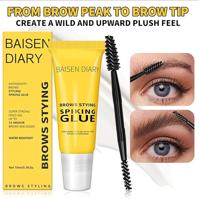 Brow Styling Spiking Glue - Clear Eyebrow Setting Gel, Brow Fix Gel for Long-Lasting Hold, Waterproof & Sweat-Proof Brow Gel, Flawless Natural Look, Ideal for Salon & Home Makeup Use