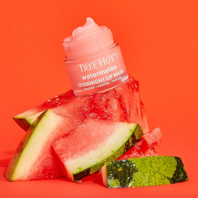Tree Hut Watermelon Overnight Lip Mask, Hydrating Lip Treatment, Leave On Overnight for Soft, Smooth Lips, 0.6 oz