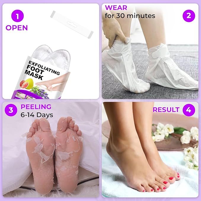 Happy Feet Foot Peel Mask, 03 Pack Original Exfoliant Foot Mask for Rough, Dry Skin | Gift for Mom Dad