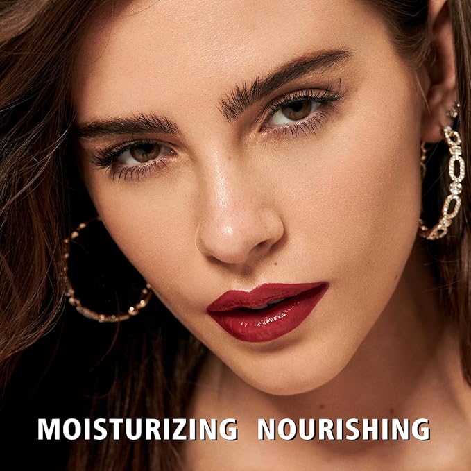 MAKI YIKA Moisture Dark Red Lipstick for Women Hydrate Tinted Lip Balm for Mother's Day Dry Cracked Lips Sheer Lipstick Lip Tinted Glossy Finish,MA052 Dark Time