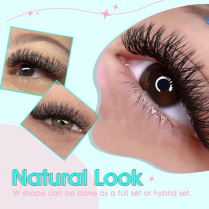 VAVALASH 8D W Shape Eyelash Extension 8D Premade Fans 0.07 D Curl Volume Lash Extensions Easy Fanning False Lashes Matte Black Volume Premade Cluster W Lashes(W Shaped-8D-0.07-D-8-15mm）
