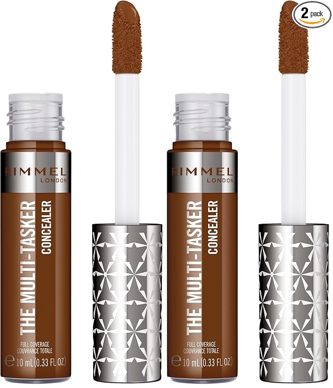 Rimmel London, Multi-Tasker Concealer, 120 Tiramisu, Crease-Proof, Transfer-Proof, Waterproof, Up To 24-Hour Wear, Vegan Formula, 0.33oz (Pack of 2)