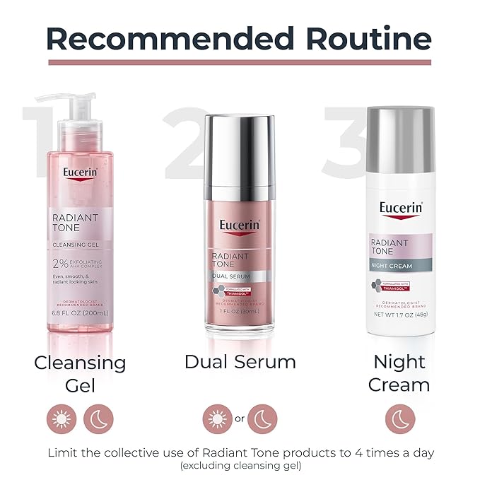 Eucerin Radiant Tone Night Cream, Dark Spot Corrector with Thiamidol, Night Moisturizer for Face, All Skin Types, 1.7 Oz Bottle