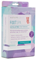 Nature Love Exfoliating Foot Mask | Lavender Mint Gently Exfoliates | Paraben Free (3 Pairs)