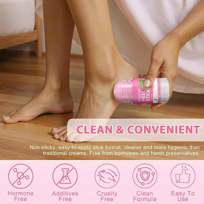 Cracked Heel Urea Stick,Peach Scent,Foot Care Cream 60 Percent Stick,Maximum Strength Urea Cream for Feet,Moisturizer and Hydrates Dry Cracked Feet, Knees, Elbows, Hands