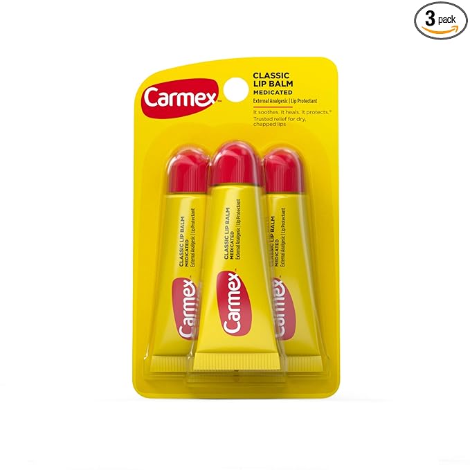 Carmex Original Flavor Moisturizing Lip Balm Tube Value Pack,0.35 Ounce (3 Count)