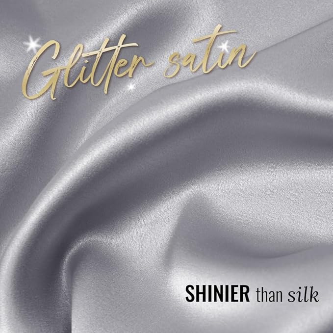 PARISBELLA Silky Satin Scrunchies For Women, Satin Hair Ties for Thick and Thin Hair, Black White and Grey, Pack of 3