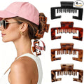 4 Pcs Large Hats Claw Clips for Women, Hat-Friendly Hair Clips for Trucker Hats and Baseball Caps, Tortoise Shell Non-Slip Strong Hold Hair Claw Clips for Thick Thin Hair