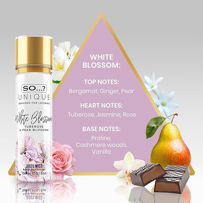 Unique Body Mist - White Blossom by So…? for Women - 5.1 oz Body Mist - Pack of 3