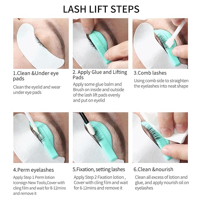 ICONSIGN 2-in-1 Lash Lift Kit Brow Lamination Kit, High-capacity Lotion Tube Design Eyelash Perm Kit Perm & Setting Lotion for Salon or Home Use, White
