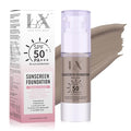Tinted Face Sunscreen - Waterproof & Lightweight Liquid Foundation with SPF 50++, 3-in-1 Full Coverage Foundation Smooths & Blurs Pores, 408 Deep