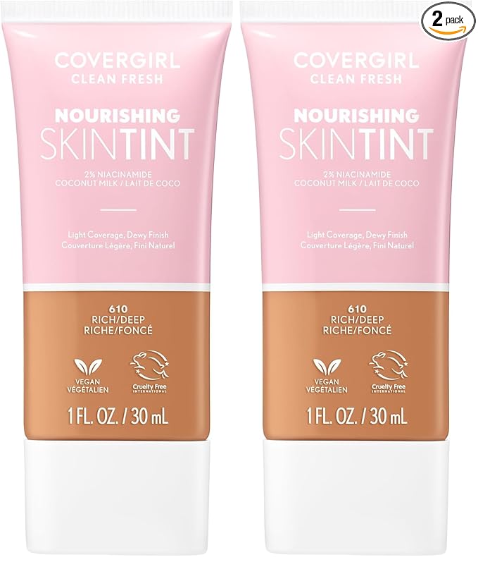 COVERGIRL, Clean Fresh Skin Milk Foundation, Rich/Deep, 1 Count (Pack of 2)