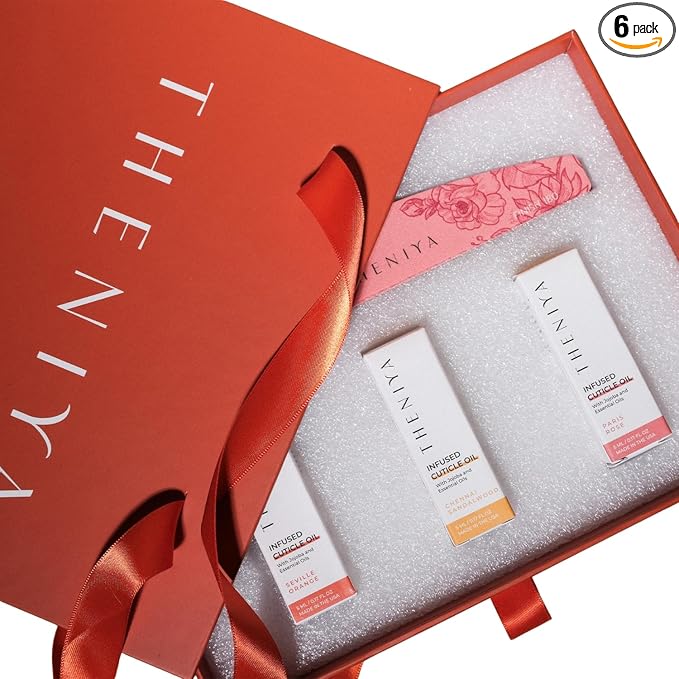 Cuticle Oil & Nail File Bundle (6-Piece Set) | 3 Natural Hydrating Cuticle Oils + 3 Professional Nail Files | Nail & Cuticle Care Kit for Dry, Brittle Nails | At-Home Manicure Essentials
