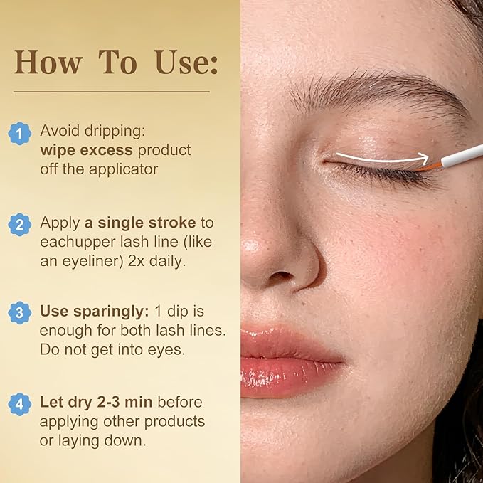 Lash Serum for Eyelash Growth, Peptide Infused Eyelash Serum - Visible Results in 7 Days Eyelash Growth Serum to Boost Longer Fuller and Thicker Looking Lashes for Sensitive Eyes, 3mL (3 mL)