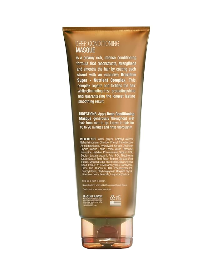 Brazilian Blowout Deep Conditioning Masque 8 fl oz for Dry Frizzy Hair