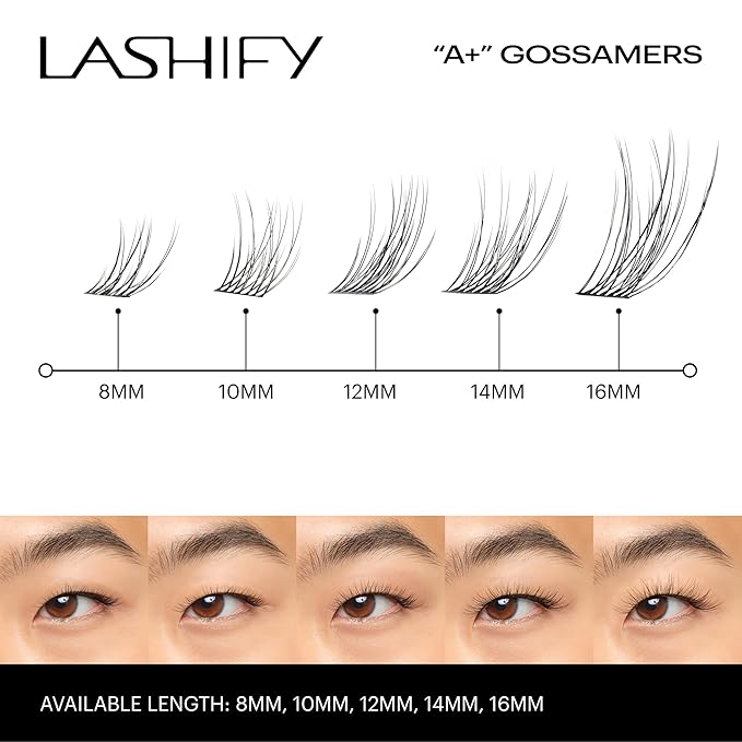 Lashify Amplify Plus+ 12mm Eyelash Extensions Refill in Black, Easy DIY False Lashes for the Most Delicate, Natural and Long Lasting Look