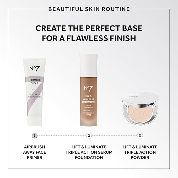 No7 Airbrush Away Face Primer - Hydrating Makeup Primer with Hyaluronic Acid - Helps to Smooth the Appearance of Fine Lines & Wrinkles for Seamless Makeup Application (30ml)