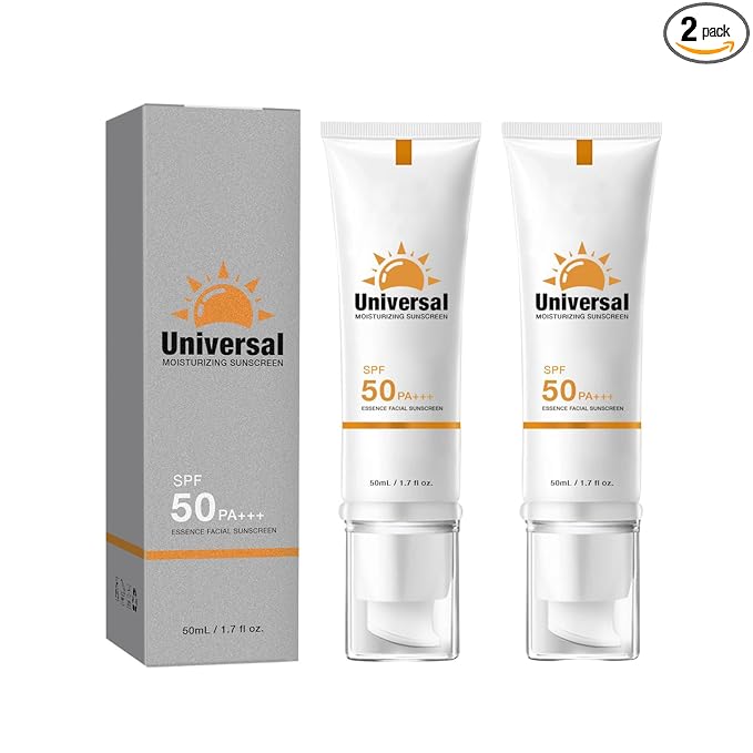 Tinted Sunscreen for Face SPF 50,Universal Protector Solar Moisturizing SPF50 PA+++, Travel Size, No Sticky Refreshing Skin Care Solution for All Skin Type (2PC)