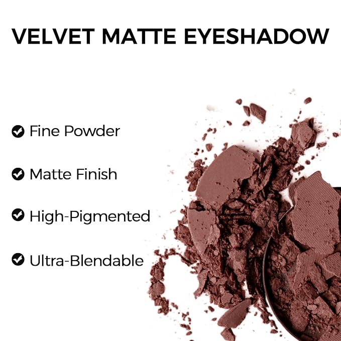 Erinde Single Dark Brown Matte Eyeshadow Palette, High Pigment, Long Lasting, Intense Color, Neutral Nudes Naked Matte Pressed Powder Eye Shadow Palette
