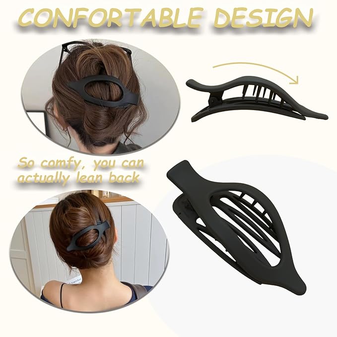 Flat Claw Clips for Women, Large Duckbill French Hair Clips, 6 Pack Non-Slip Matte Hair Accessories for Thick & Thin Hair