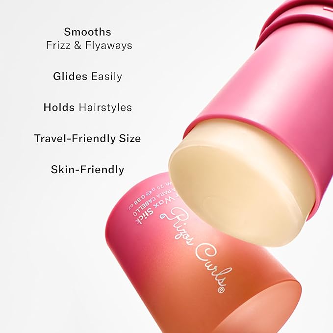 Rizos Curls Hair Wax Stick – Tames Flyaways & Smooths Edges with Castor Oil for Sleek Style – Adds Shine & Frizz Control for Every Hair Type Straight, Wavy, Curly, Coily 1a–4c – Sulfate & Paraben Free