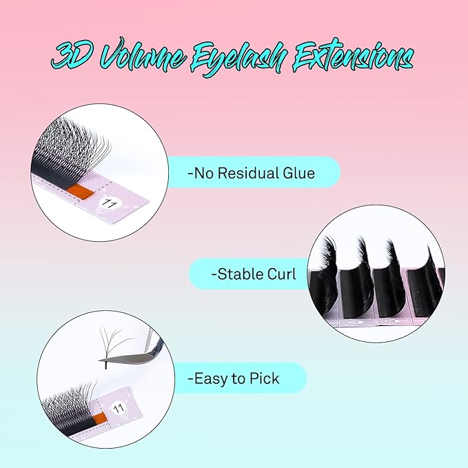 VAVALASH W-shaped Eyelash Extension 5D Premade Fans 0.07 D Curl Volume Lash Extensions Easy Fanning Lashes Matte Black Volume Premade W Lashes(W Shaped-5D-0.07-D-11mm）