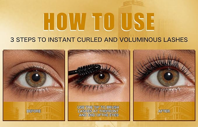 Leopard Waterproof Mascara Volumizing Lengthening Curling Smudgeproof Long Lasting 24H Lift Thick Eyelash Makeup
