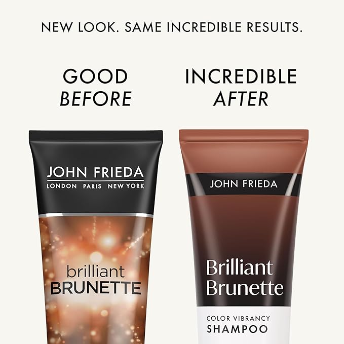John Frieda Brilliant Brunette Color Vibrancy Shampoo, Brunette Shampoo, 8.45 Fl Oz, Pack of 2