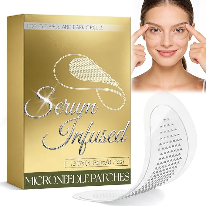 8 Count PDRN Micro Eye Patches,Dark Circle,Under Eye Patches For Puffy Eyes, Ceramides, Serum-Infused Eye Patches With Hyaluronic Acid & Collagen,Gentle Skin-Friendly