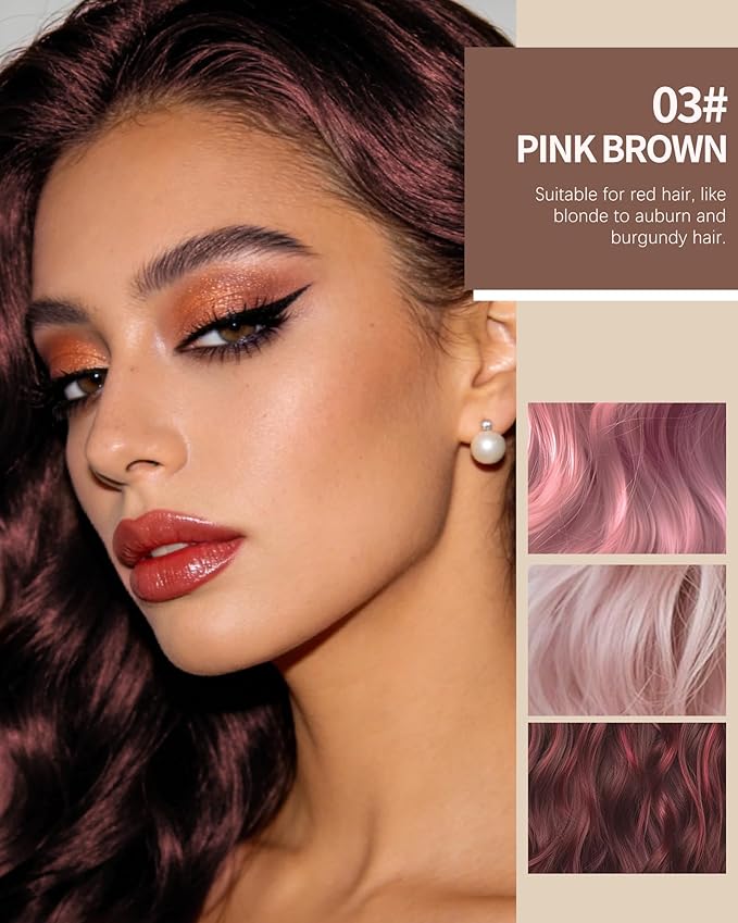 Tinted Eyebrow Gel, Pink Brown Waterproof Eye Brow Glue Tinting Kit, Long-Lasting Smudge-proof Transfer-proof, Natural Eyebrow Gel with Brow Razor, gel para cejas Women's Day Makeup for Women-03