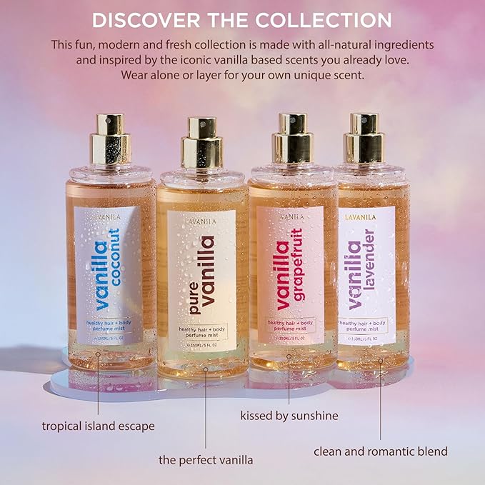Lavanila Vanilla Grapefruit Hair & Body Mist for Women, 5 Oz – Bright & Citrusy Vanilla Body Spray, Hair Perfume & Fragrance with Madagascar Vanilla – Lightweight Women’s Fragrance for Hair & Skin