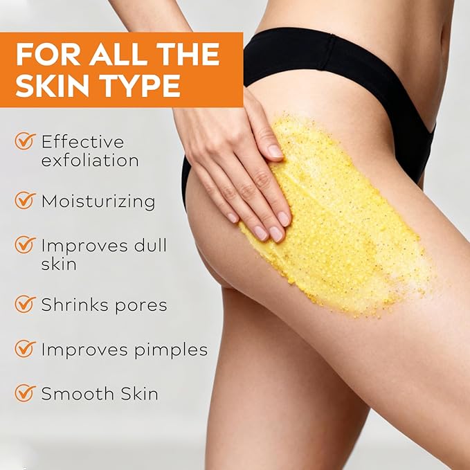 Bikini Area Exfoliator with Mango,Ingrown Hair & Razor Bump Scrub for Bikini,Underarm & Inner Thigh–Skin Smoothing,Moisturizing,Body Scrub For All the Skin (7.05oz)