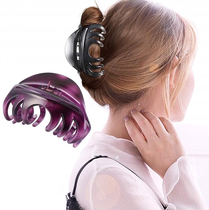 Premium Hair Claw Clips For Thick Hair, Strong Holding Power Claw Hair Clamps Delicate Hair Grip for Women and Girls (Purple - 1pc)