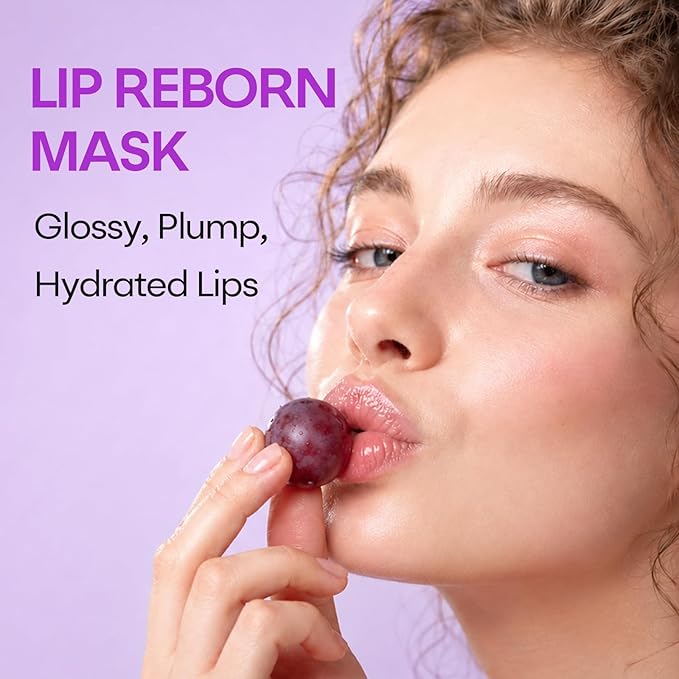 SPODARE Lip Mask Grape 20g - Overnight Lip Sleeping Mask, Lip Moisturizer for Dry Cracked Lips Care, Dual-Color Lips Balm for Nourishing and Softening Lips, Birthday Gifts for Women & Teens