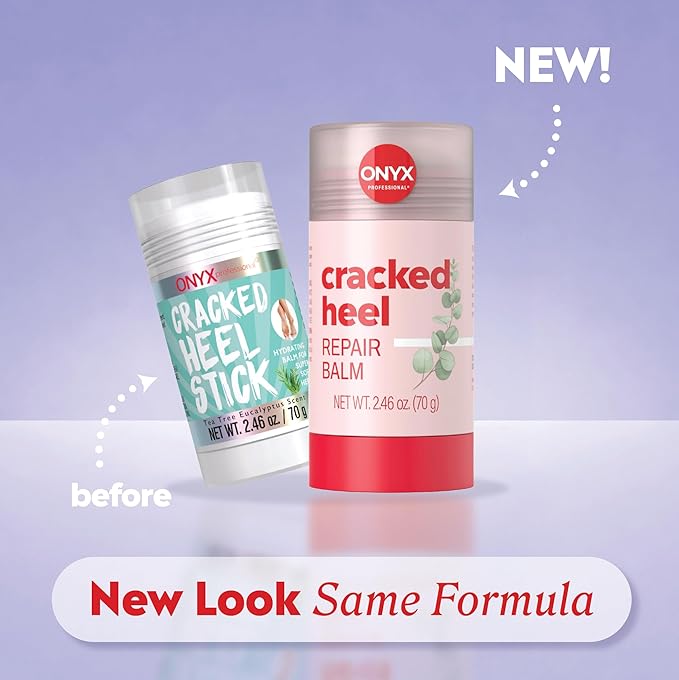 Onyx Professional Cracked Heel Repair Balm Stick, Tea Tree Eucalyptus Scent, 2 Pack - Dry Heels Dry Cracked Feet Treatment, Moisturizing Heel Balm Rolls On, No Mess Like Foot Cream or Foot Lotion