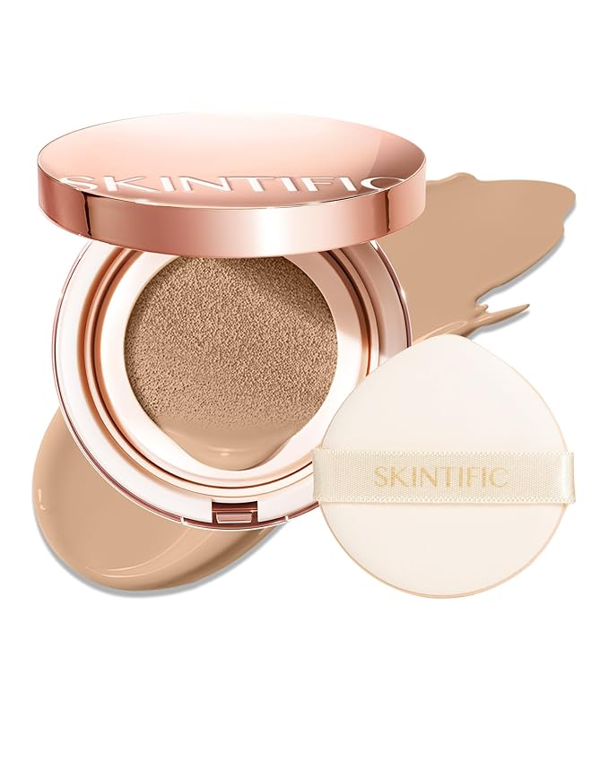 SKINTIFIC Full Coverage Cushion Foundation #02G Golden Ivory| Satin Glow Finish, Oil-Control & Waterproof, Buildable Tattoo Cover Cushion for All Skin Types
