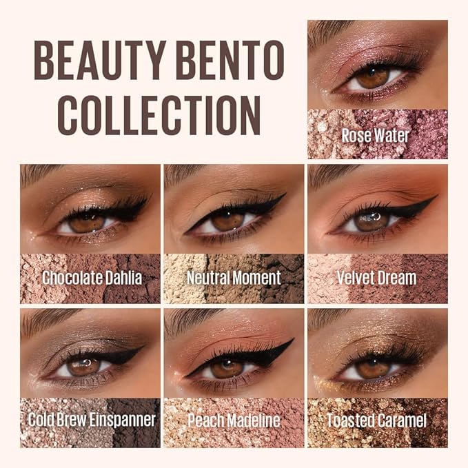 Kaja 3 Colors Eyeshadow - Beauty Bento 07 Glowing Guava | Mosaic Chrome, Shimmer, Matte finish, Cruelty free, K-Beauty Mini Palettes, Easy Finger Blendable, Glitter, High Pigmentation, 0.03 Oz
