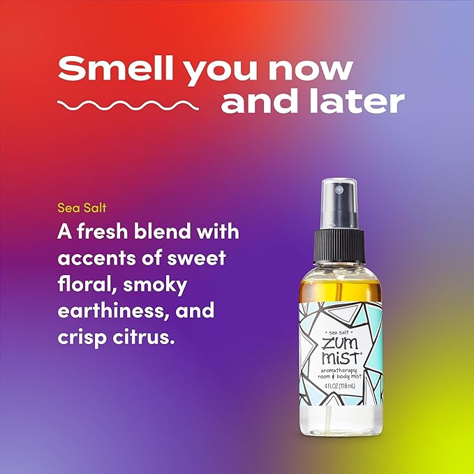 Zum Indigo Wild Mist Room & Body Spray - Aromatherapy Essential Oil Spray - Natural Body Mist & Room Spray - Sea Salt Scent - 4 fl oz