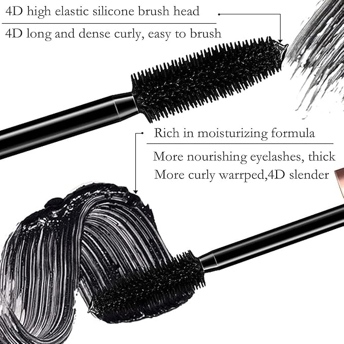 Venicare 4D Silk Fiber Lash Mascara, Lengthening and Thick, Volume, Long Lasting, Smudge-Proof, All Day Full, Long, Thick, Smudge-Proof Eyelashes (1 Pack)