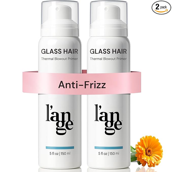 L'ANGE HAIR Glass Hair Heat Protectant Spray | Anti-Frizz Blow Dry Mist | Long Lasting Hold & Shine | Humidity Protection | Thermal Heat Protection Spray | Lightweight Blow Out Primer, 5 fl oz, 2-Pack