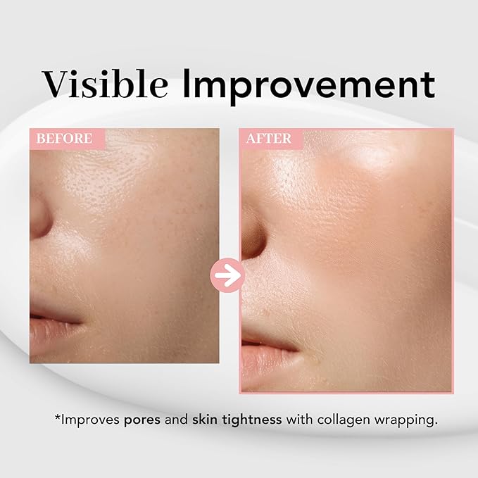 NOWATER Collagen Peel Off Face Mask for Glass Skin — Korean Skincare Hydrolyzed Collagen & 6 Peptides, Visibly Firms & Hydrates in 15 Minutes, Overnight Sleeping Mask for All Skin Types (2.4 fl.oz)