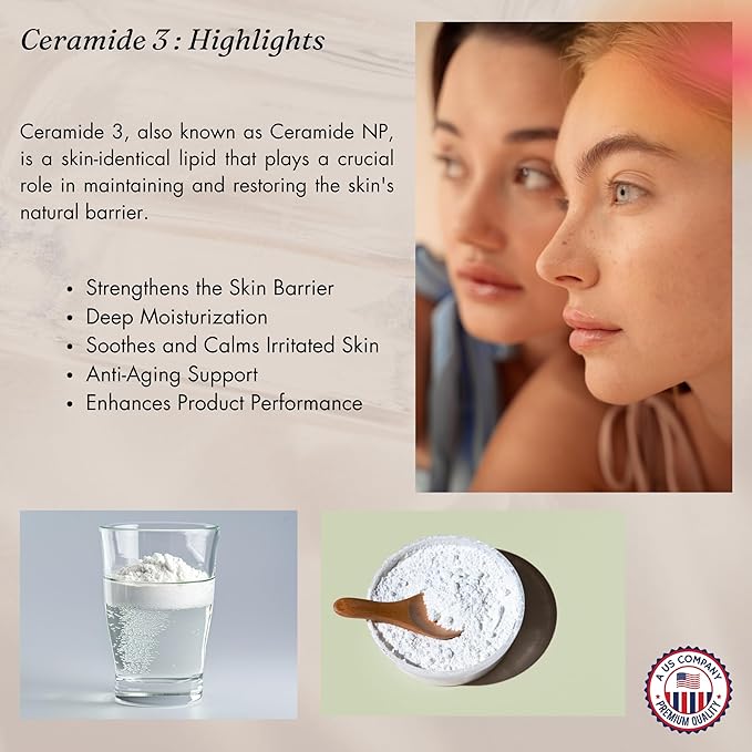 Ceramide 3 Powder Ceramide NP Cosmetic Grade Ceramides Make your Own Skin Serum Cream Lotion Hair Mask