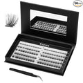 Glue-Free Wispy Lash Clusters Kit, 100 Pcs Individual Eyelash Clusters (8-14mmC Curl)- DIY Lash Extension Kit with Eyelashes Tweezers, Natural Fluffy Fake Lashes for Home Use, Beginners Friendly