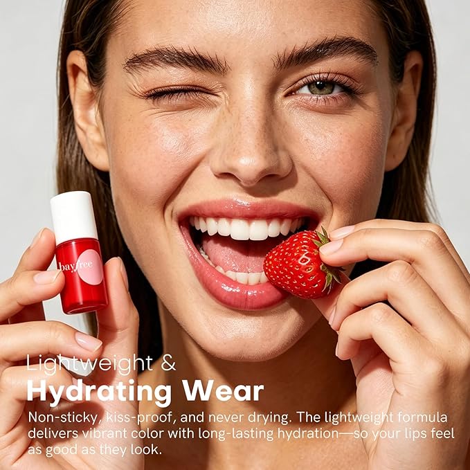 bayfree Lip Tint Stain Set, 7 PCS Lip Stain Long Lasting Waterproof, Lightweight, Non-sticky, Transfer-Proof, Matte Finish (fruit land)