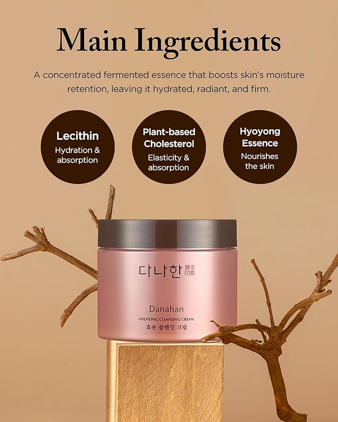 Danahan Hyoyong Fermented Herbal Cleansing Cream – Giant Size 9.47 oz, Makeup-Melting First Cleanse with Deer Antler & 30+ Botanicals, Non-Stripping, Intensive Moisturizing
