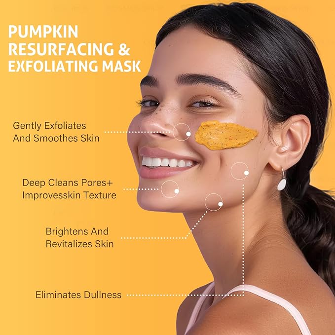 RIHAKO Easter Gifts for Women Pumpkin Enzyme Face Mask Skincare| Brightening Exfoliating Facial Mask For Dead Skin,Dullness Dark Spots, Uneven Skin Tone,Large Pores and Brightens Skin