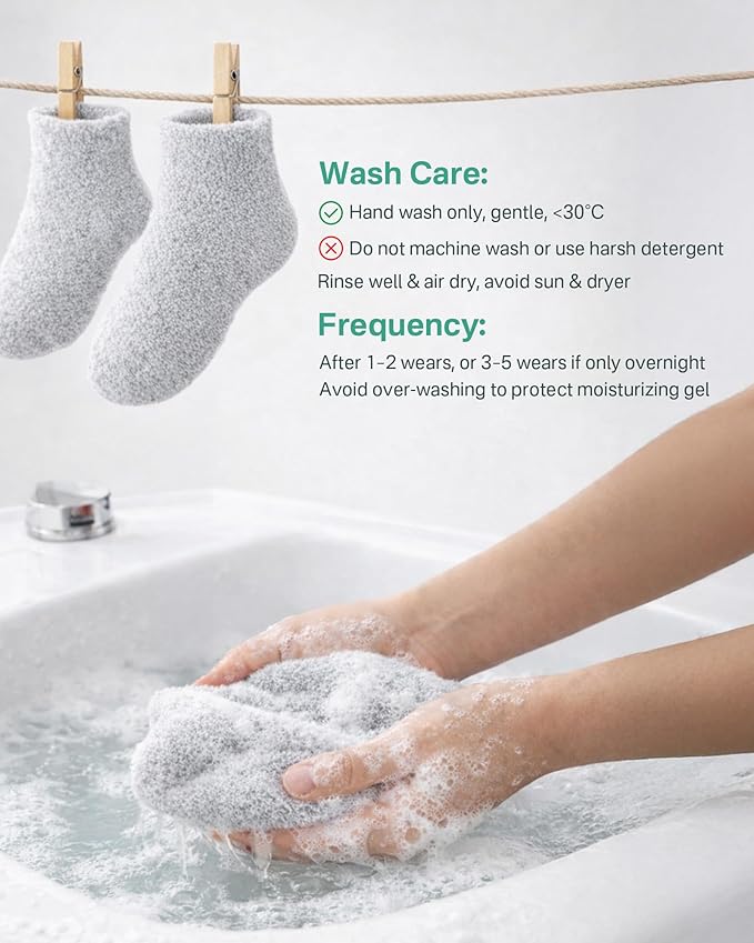 Moisturizing Socks for Dry Cracked Feet, Silicone Socks for Foot Spa(up to Size 8.5), Gel Socks for Foot Care Overnight, Aloe Socks Heel Protector for Cracked Heel Treatment, Self Care Gifts for Women