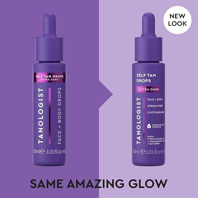 Tanologist Self-Tan Drops- Extra Dark, Bronzing Serum, Customizable Face & Body Self Tanner For Moisturizer, Gradual Body & Face Tanning Drops for Natural Glow, Streak-Free Vegan Formula, 1.01 fl oz
