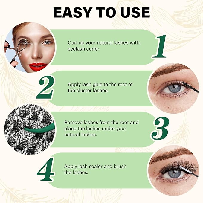 Lash Clusters 144pcs Individual Lashes D Curl 12mm Eyelash Clusters KEYYOU Air Touch Cluster Lashes Super Lightweight Soft Wispy Comfortable Easy DIY at Home(Air01-D-12mm)