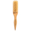 GranNaturals Soft Finishing Boar Bristle Slick Back Hair Brush for Smoothing & Polishing a Sleek Ponytail Bun w/ a Wide Wooden Rat Tail End for Parting & Sectioning - Teasing & Backcombing Hairbrush